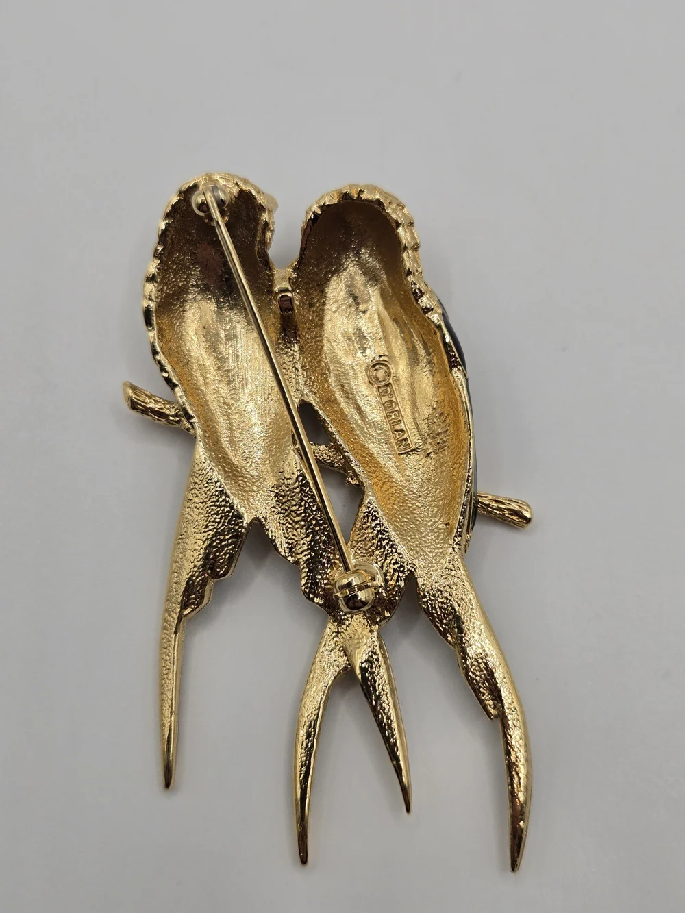 VINTAGE D'Orlan Swarovski Crystal Enamel Bird Brooch - Pristine! - Picture 6 of 9